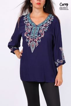 Picture of CURVY GIRL EMBROIDERED TOP